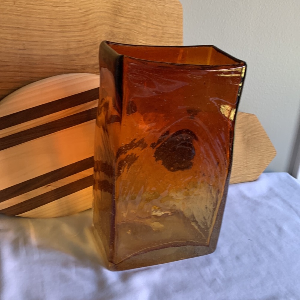 Hand Blown Seeded Glass Vase